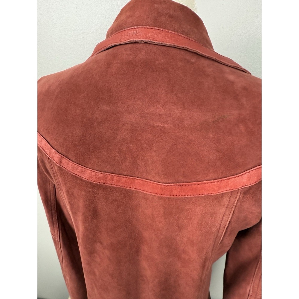 Vintage The Territory Ahead Red Suede Leather Jacket XS Boho Western Retro‎ Y2K - Picture 6 of 15